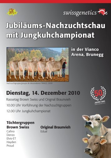 Jubiläums-Nachzuchtschau mit Jungkuhchampionat - Swissgenetics