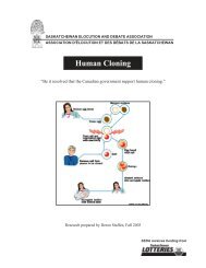 Human Cloning - Saskatchewan Elocution and Debate Association