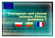 Transgenic and cloned animals: Ethical problems - Agrocampus Ouest