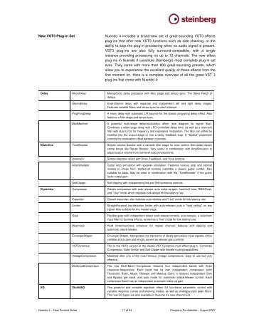 New VST3 Plug-in Set Nuendo 4 includes a brand-new set ... - Midisoft