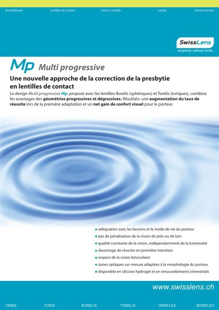 Multi progressive - Lentilles de contact SwissLens