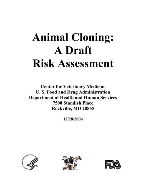 Animal Cloning: A Draft Risk Assessment - Biotechnologie.de