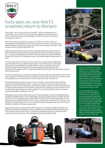 Forty years on, one-litre F3 screamers return to Monaco - F3Historic