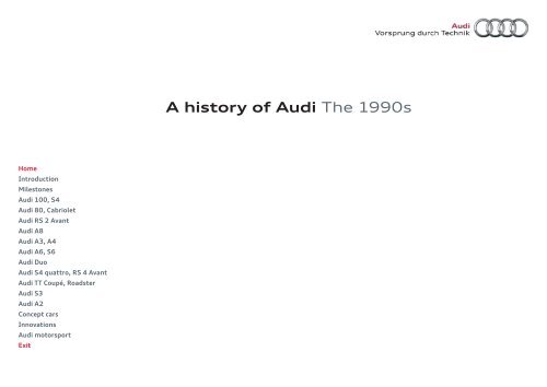 A history of Audi The 1990s