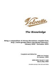 The Knowledge - Velocette Owners Club