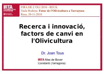 ponència IRTA Mas Bover