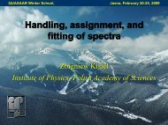 Handling, assignment, and fitting of spectra