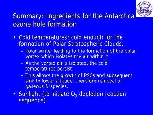 Stratospheric Ozone Depletion