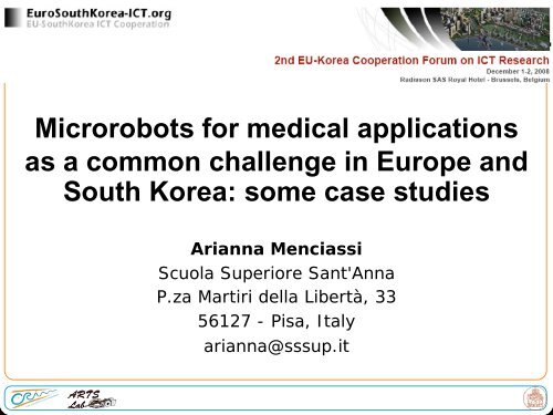 Arianna Menciassi - EuroSouthKorea-ICT.org