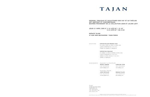 Tajan - Tableaux, dessins et sculptures des 19e et 20 siècles - Art ...