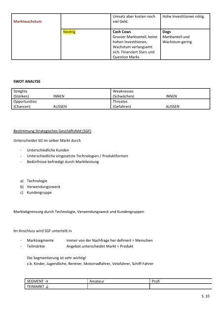 S. 1 MARKETING Marketing ist Markt gerichtete und ... - sonnezwirbel