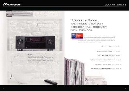 www.pioneer. Der neue VSX-921 in der Fachpresse. Mehr als eine ...