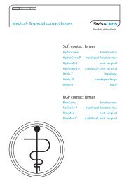 Medical- & Special contact lenses - Lentilles de contact SwissLens