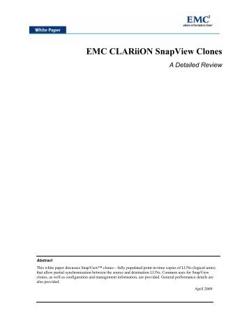 EMC CLARiiON SnapView Clones