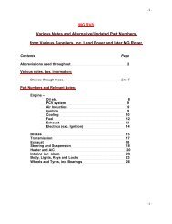 MG RV8 Various Notes and Alternative/Updated Part ... - The Burblers