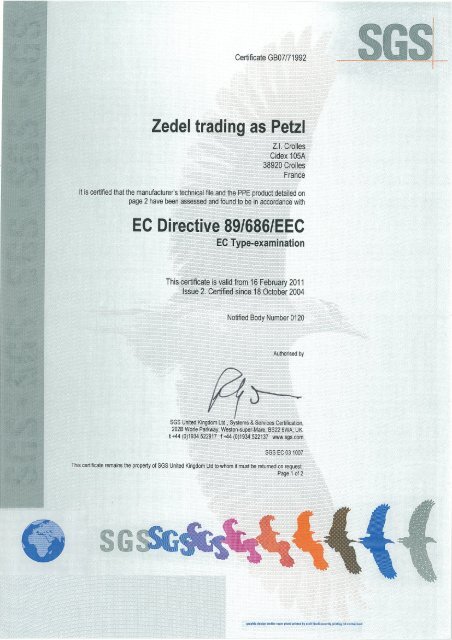 Zedel trading as Petzl - Vandernet