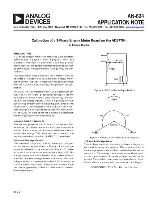 AN-624: Calibration of a 3-Phase Energy Meter  - Analog Devices