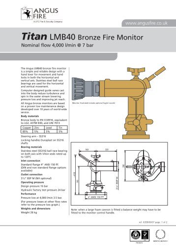 Titan LMB40 Bronze Fire Monitor - Hawkes Fire