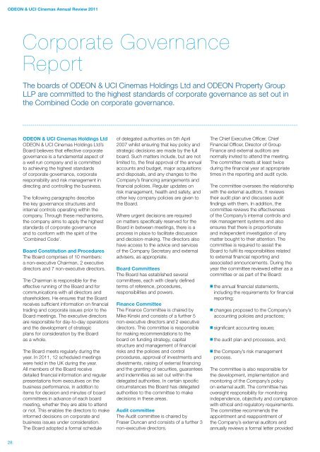 ODEON & UCI Cinemas Group Annual Review 2011