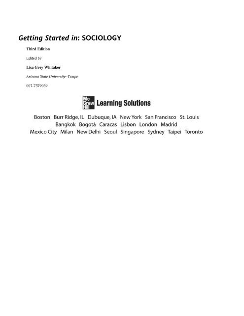 Getting Started in Sociology, 3rd Edition - Latest Downloads