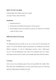HOW TO USE CLEARER. Installation Diffraction Pattern Processing