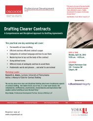 Drafting Clearer Contracts - Osgoode Professional Development