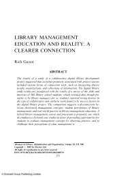 library management education and reality: a clearer ... - Emerald