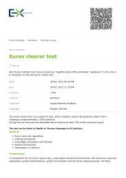 Eurex - Eurex clearer test - Eurex Group