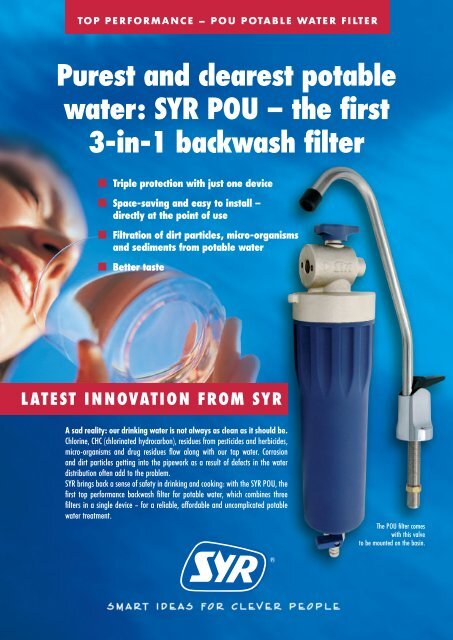 Purest and clearest potable water: SYR POU – the first 3-in-1 ...