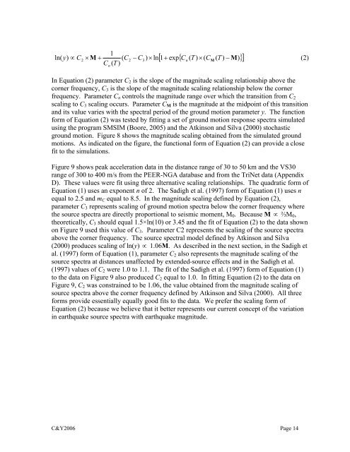 Chiou and Youngs PEER-NGA Empirical Ground Motion Model for ...