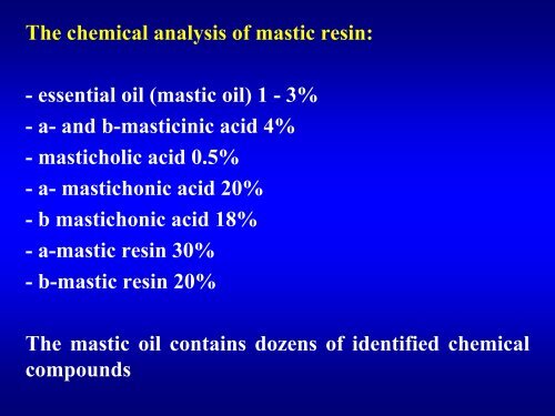 THE RESIN OF CHIOS MASTIC TREE