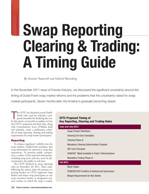 Swap Reporting Clearing & Trading: A Timing Guide - Davis Polk ...