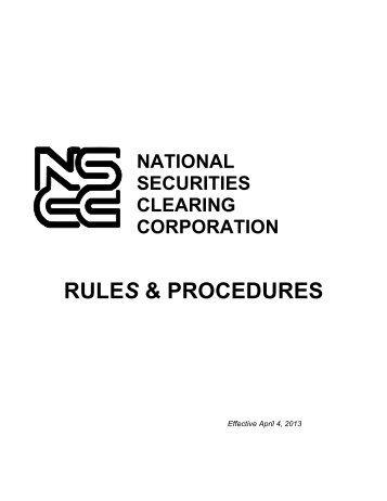 NSCC Rules & Procedures - Depository Trust and Clearing ...