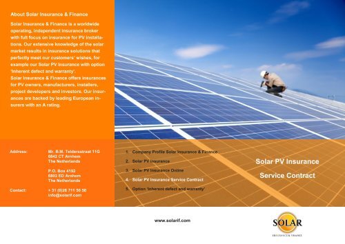 Solar Insurance Service Contract