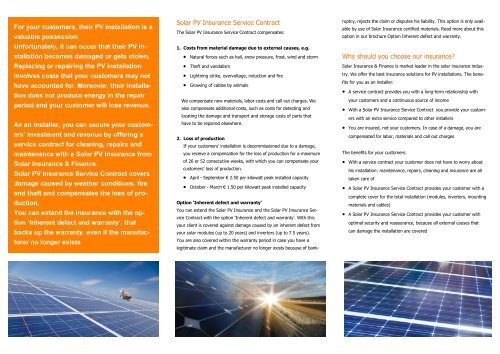 Solar Insurance Service Contract