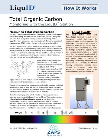 Total Organic Carbon (TOC) - ZAPS Technologies, Inc.