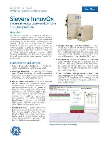 Sievers InnovOx Labor und Online TOC Analysatoren - GE ...