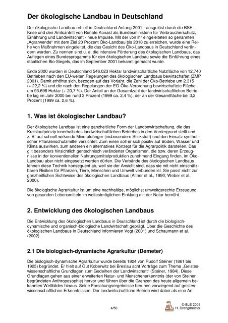 Der ökologische Landbau in Deutschland - Oekolandbau.de