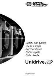 Kurzanleitung Unidrive SP