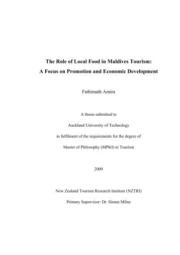 The Role of Local Food in Maldives Tourism - Scholarly Commons ...