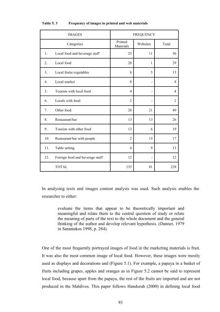 The Role of Local Food in Maldives Tourism - Scholarly Commons ...