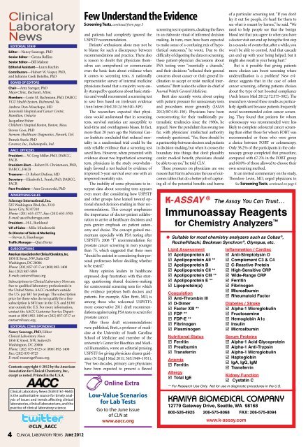 June 2012 - American Association for Clinical Chemistry