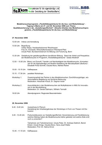 12pr programm veranstaltung flexibilitaet nov2006 - BiBB