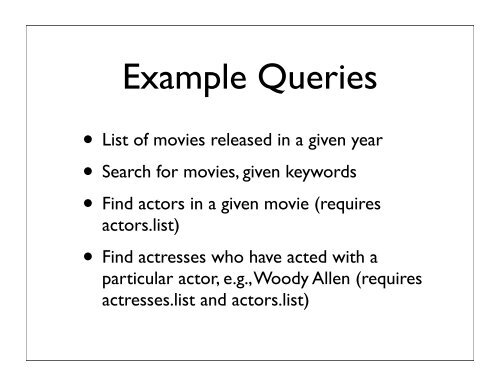 IMDB Data Set Topics: Parsing Input using Scanner class