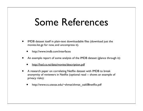 IMDB Data Set Topics: Parsing Input using Scanner class