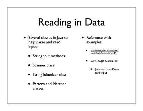 IMDB Data Set Topics: Parsing Input using Scanner class