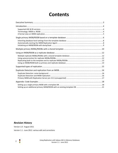 IMDB Replication - Sybase