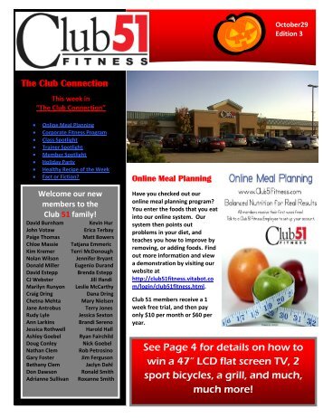 See Page 4 for details on how to win a 47” LCD flat ... - Club 51 Fitness