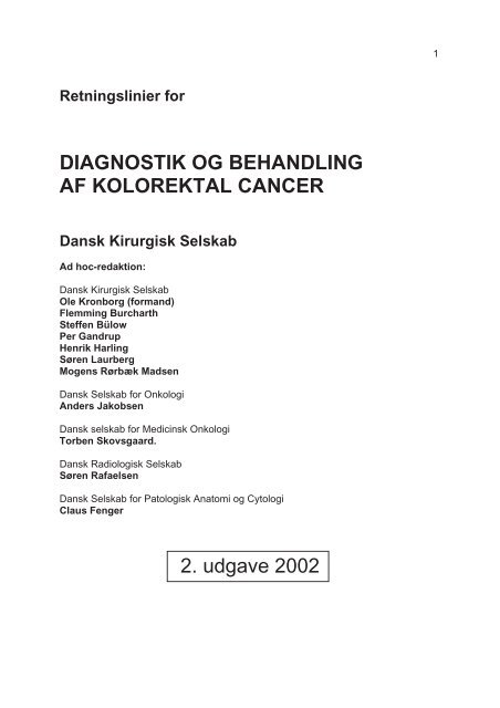 DIAGNOSTIK OG BEHANDLING AF KOLOREKTAL CANCER ... - side