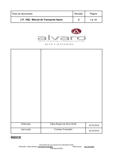 Resultado de Exames  Laboratório Alvaro